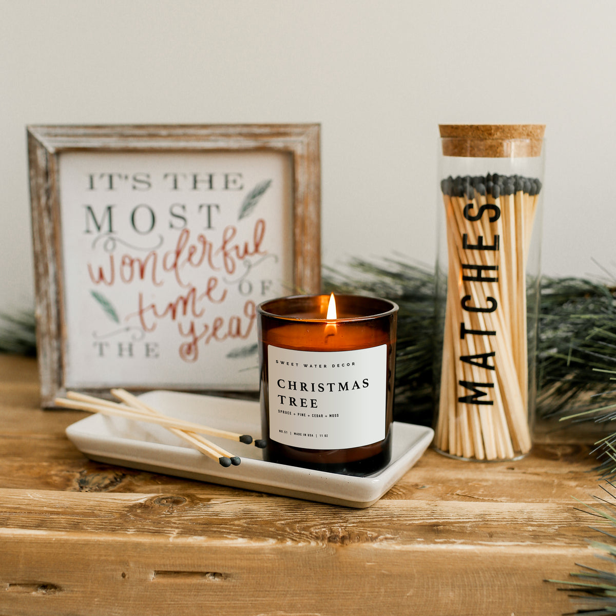 Sweet Water Candle Co. Christmas Tree Soy Candle | 11oz Hand Made