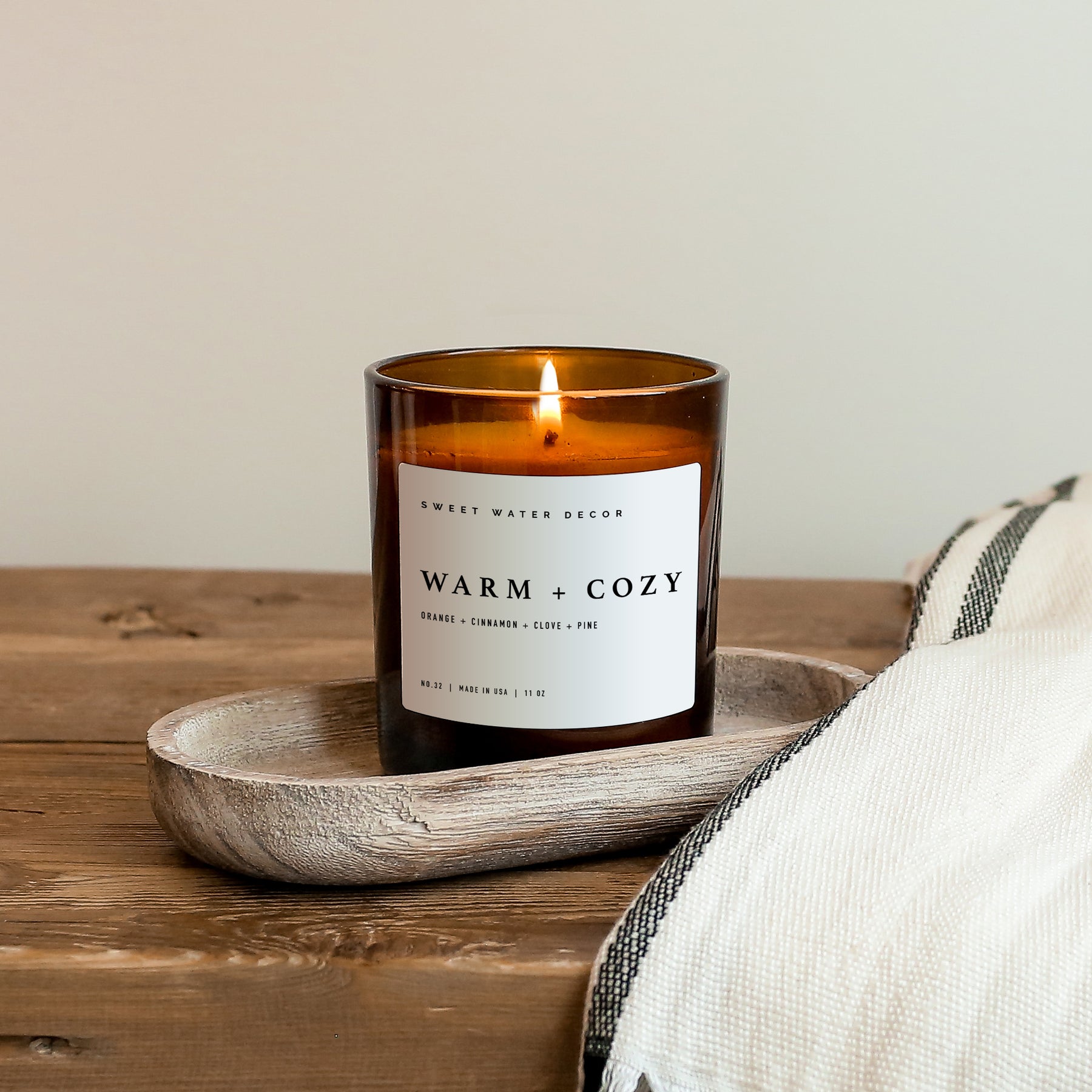 Sweet Water Candle Co. Warm and Cozy Soy Candle | 11oz Hand Made