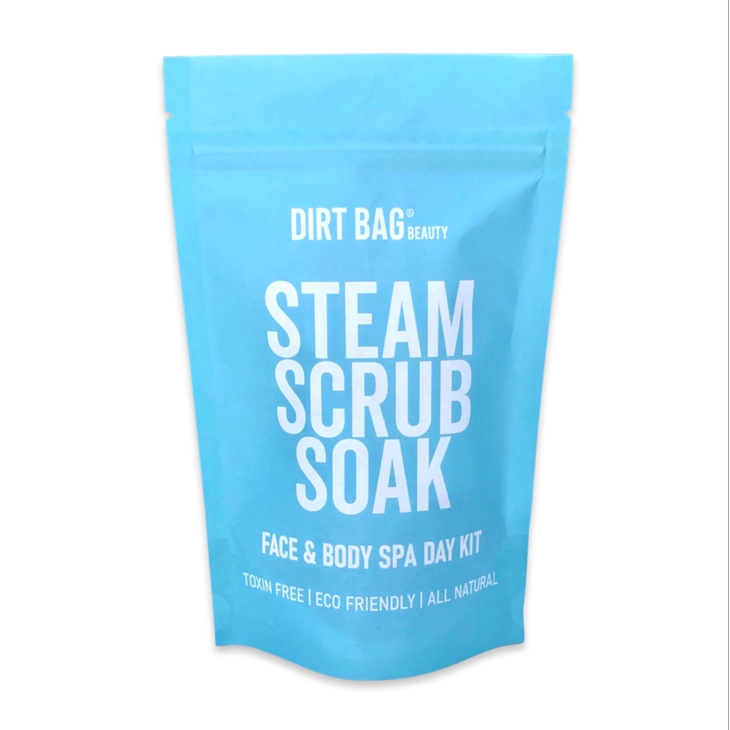 Dirt Bag Spa Kit -Facial Steam, Body Scrub, Bath Soak, Facial Roller